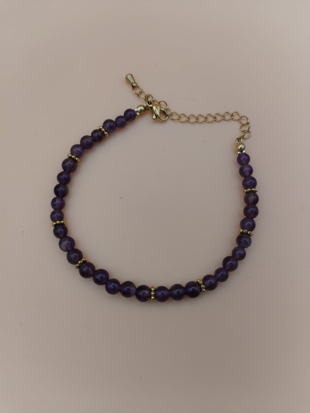 Bracelet Halo Doré – Améthyste • Acier Inox 304