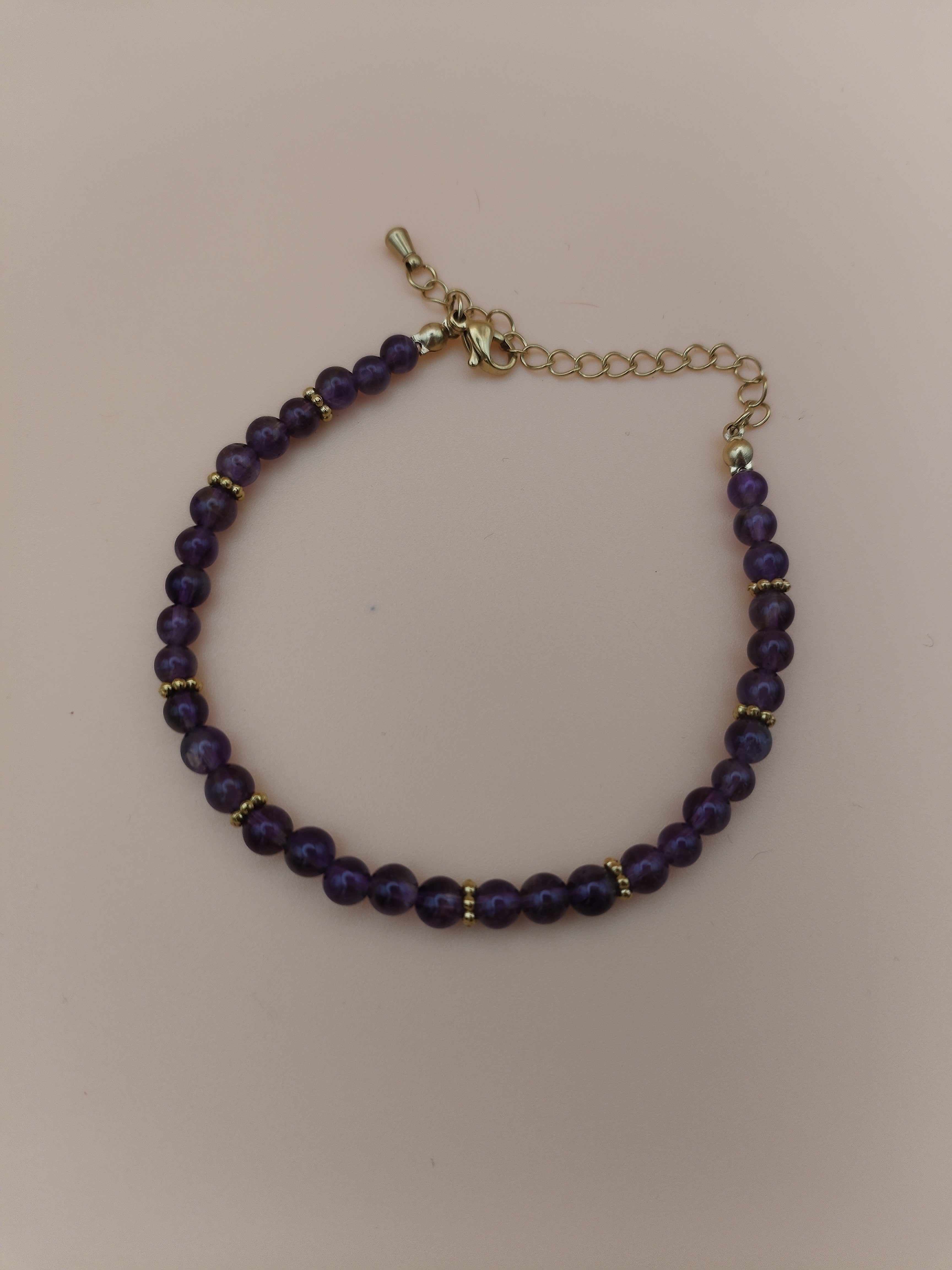 Bracelet Halo Doré – Améthyste • Acier Inox 304