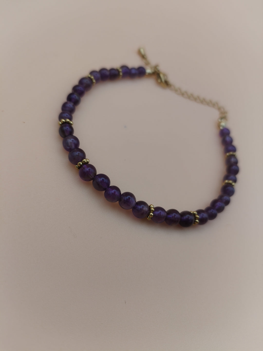 Bracelet Halo Doré – Améthyste • Acier Inox 304