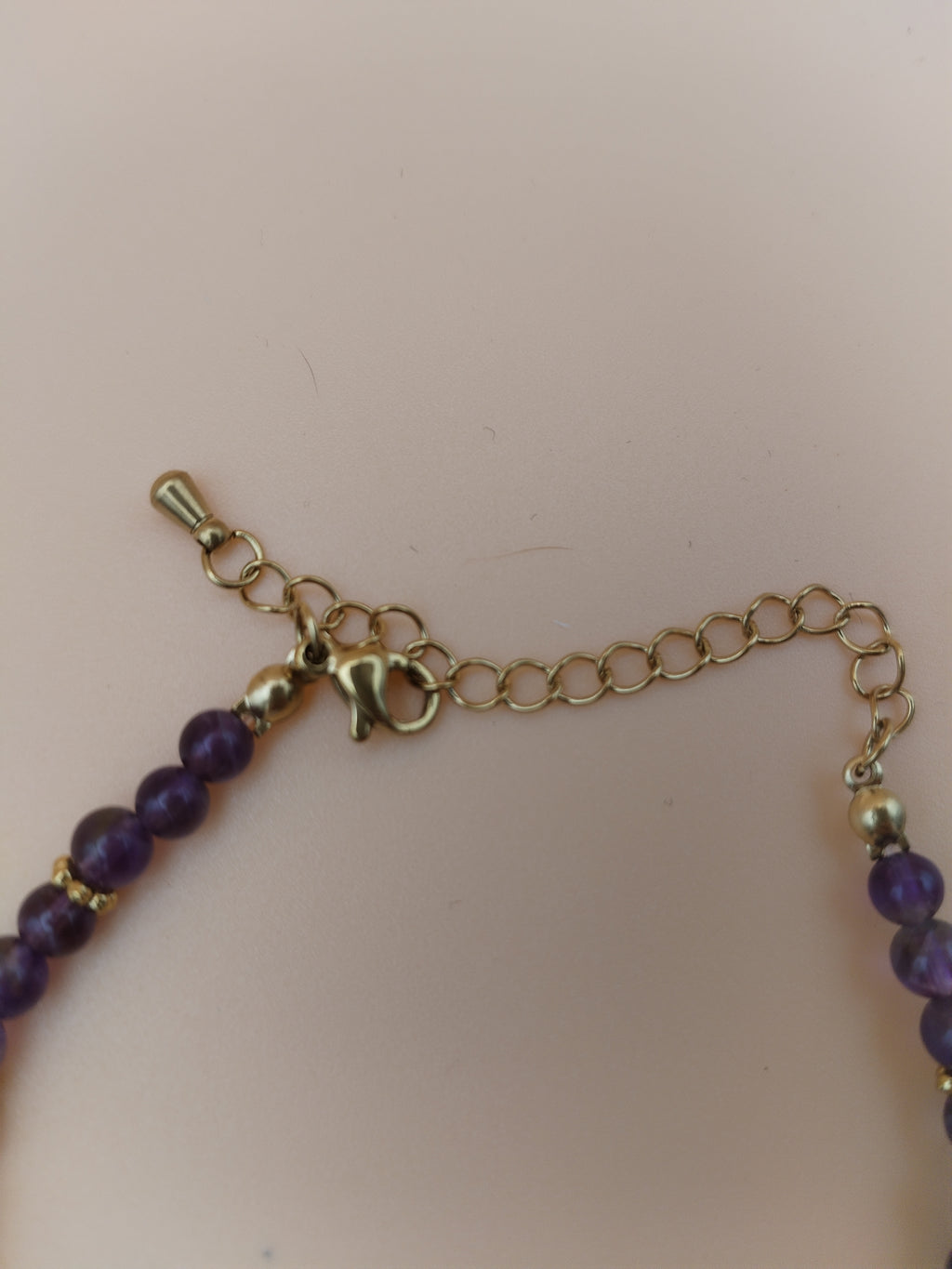 Bracelet Halo Doré – Améthyste • Acier Inox 304