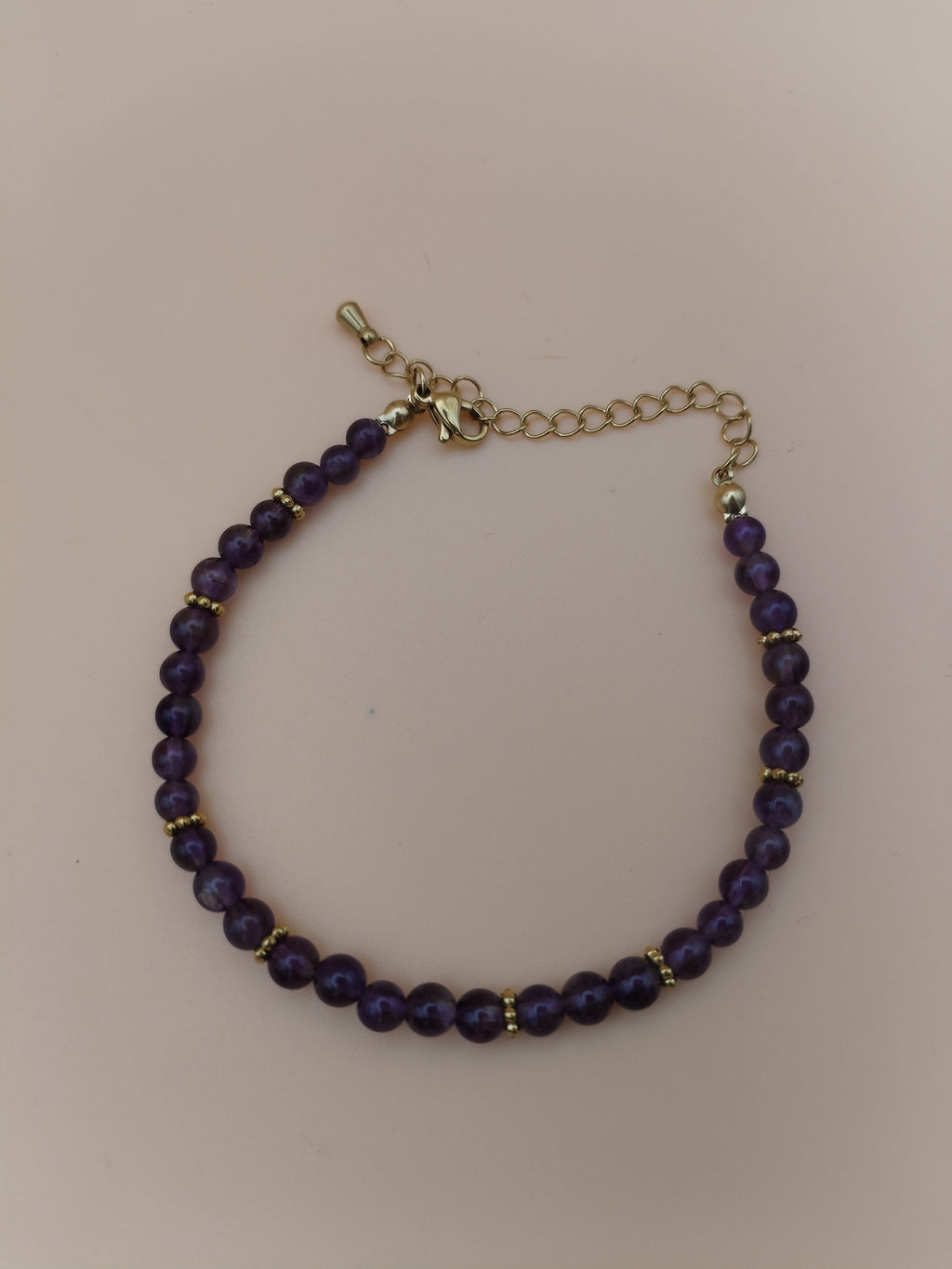 Bracelet Halo Doré – Améthyste • Acier Inox 304
