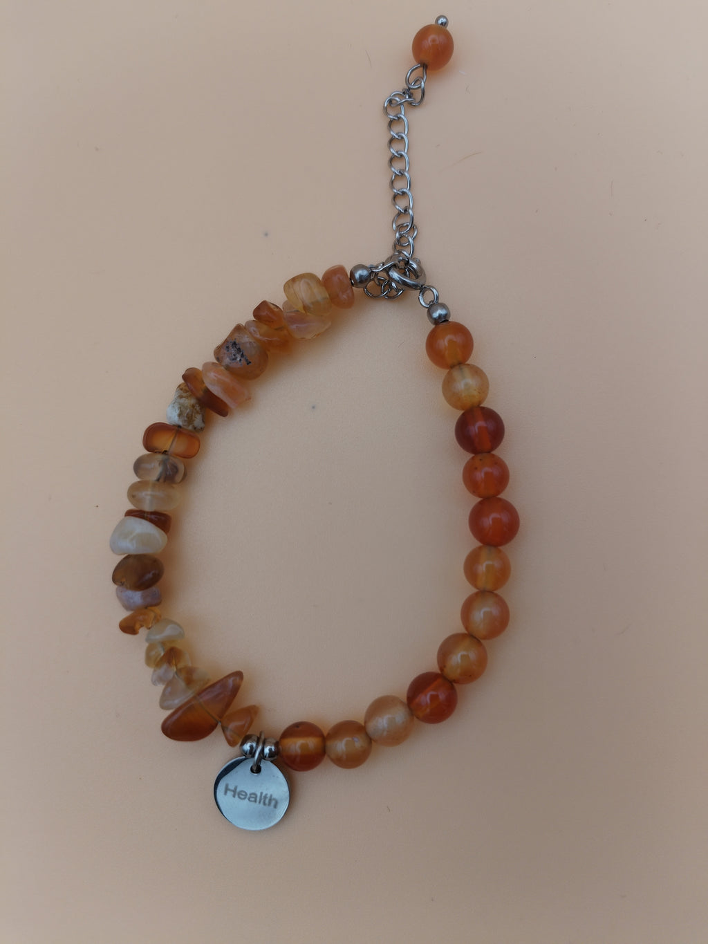 Bracelet Argenté – Cornaline A | 16 à 21 cm
