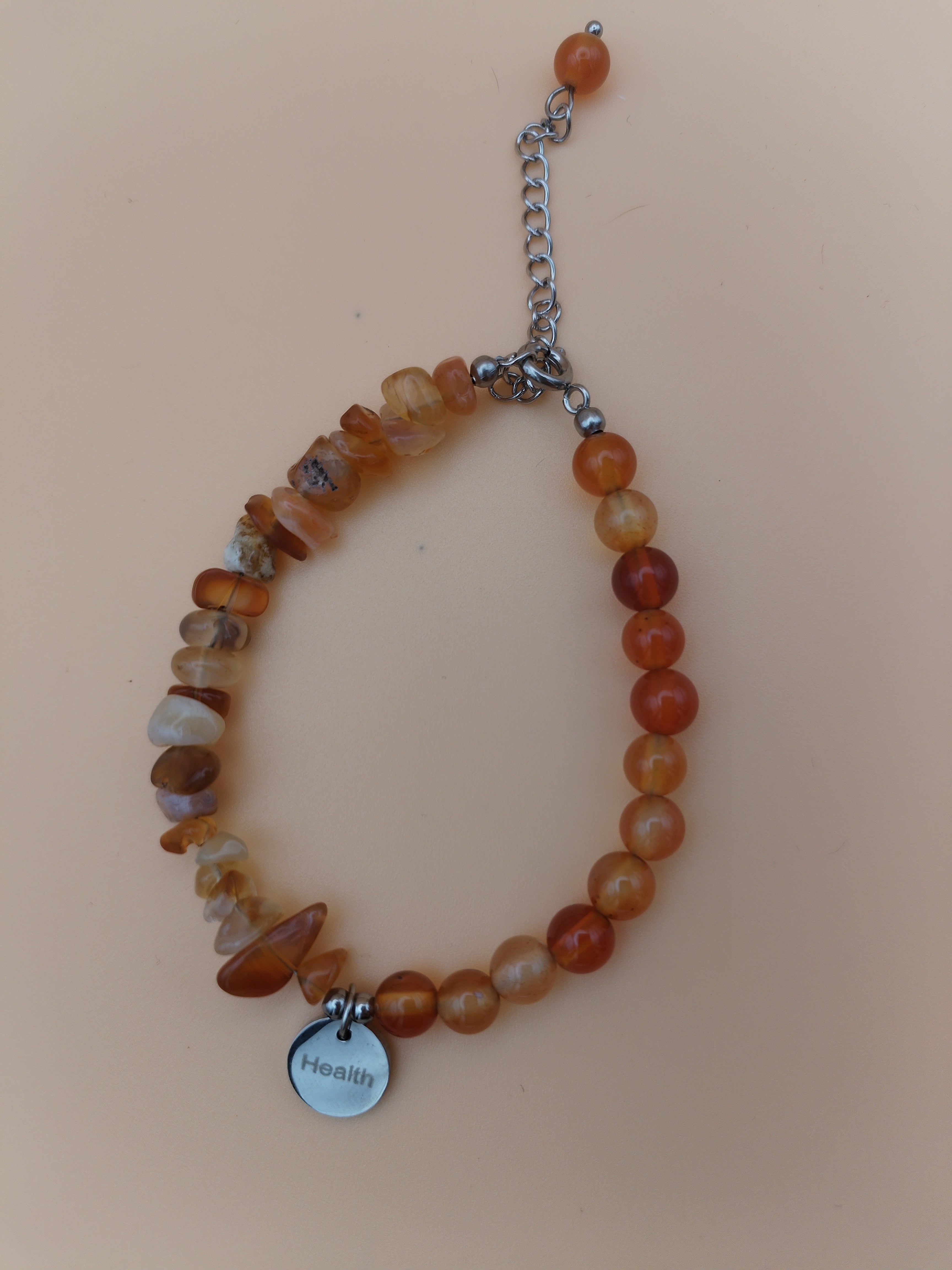 Bracelet Argenté – Cornaline A | 16 à 21 cm