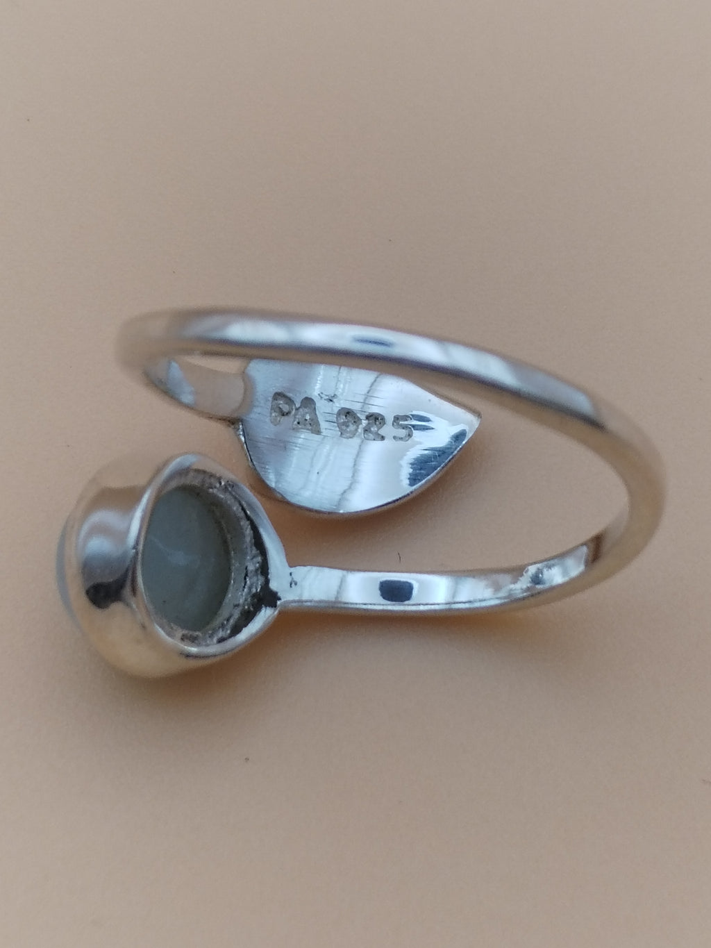 Bague réglable en argent 925 et aigue‑marine du Brésil AA