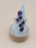 Bague réglable en argent 925 et Améthyste Brésil AA
