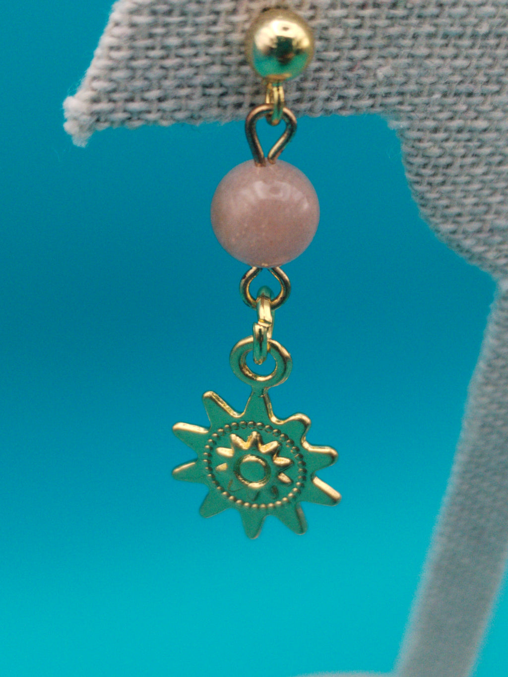 Boucles d’oreilles Pierre de Soleil &amp; Soleil Doré