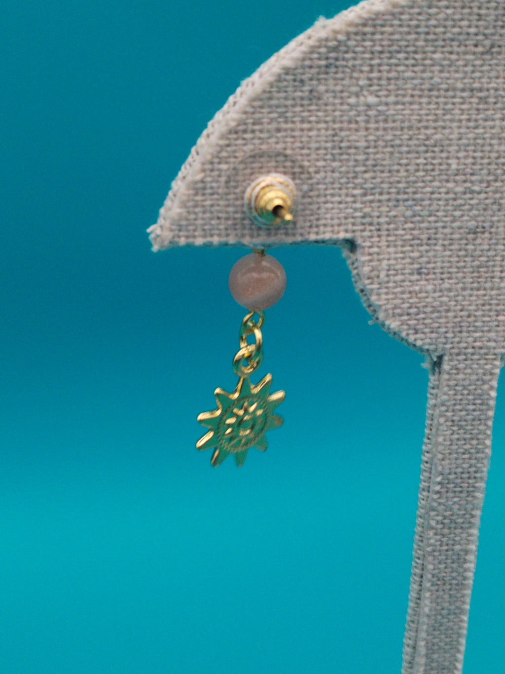 Boucles d’oreilles Pierre de Soleil &amp; Soleil Doré