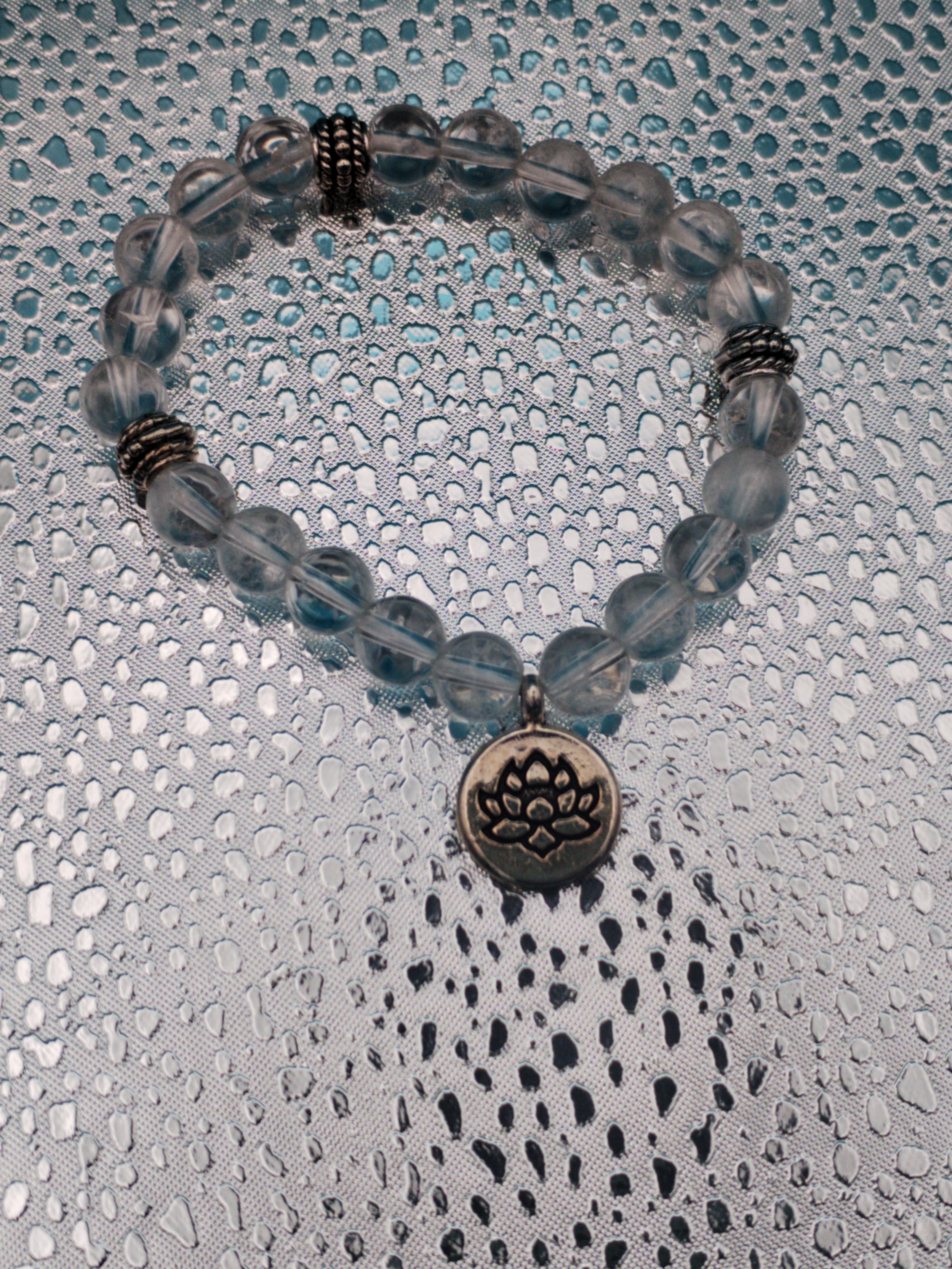 Bracelet lotus cristal de roche
