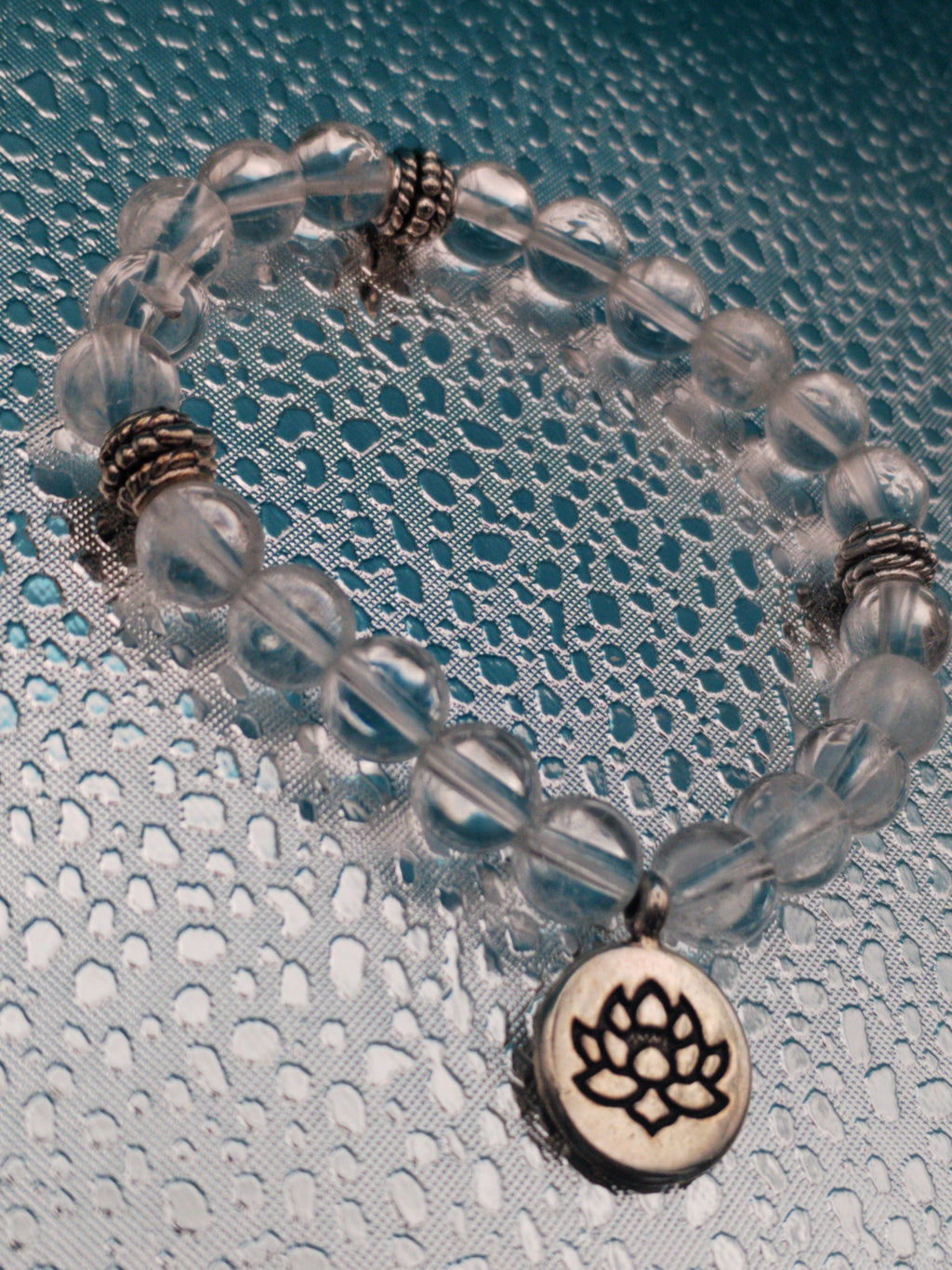 Bracelet lotus cristal de roche