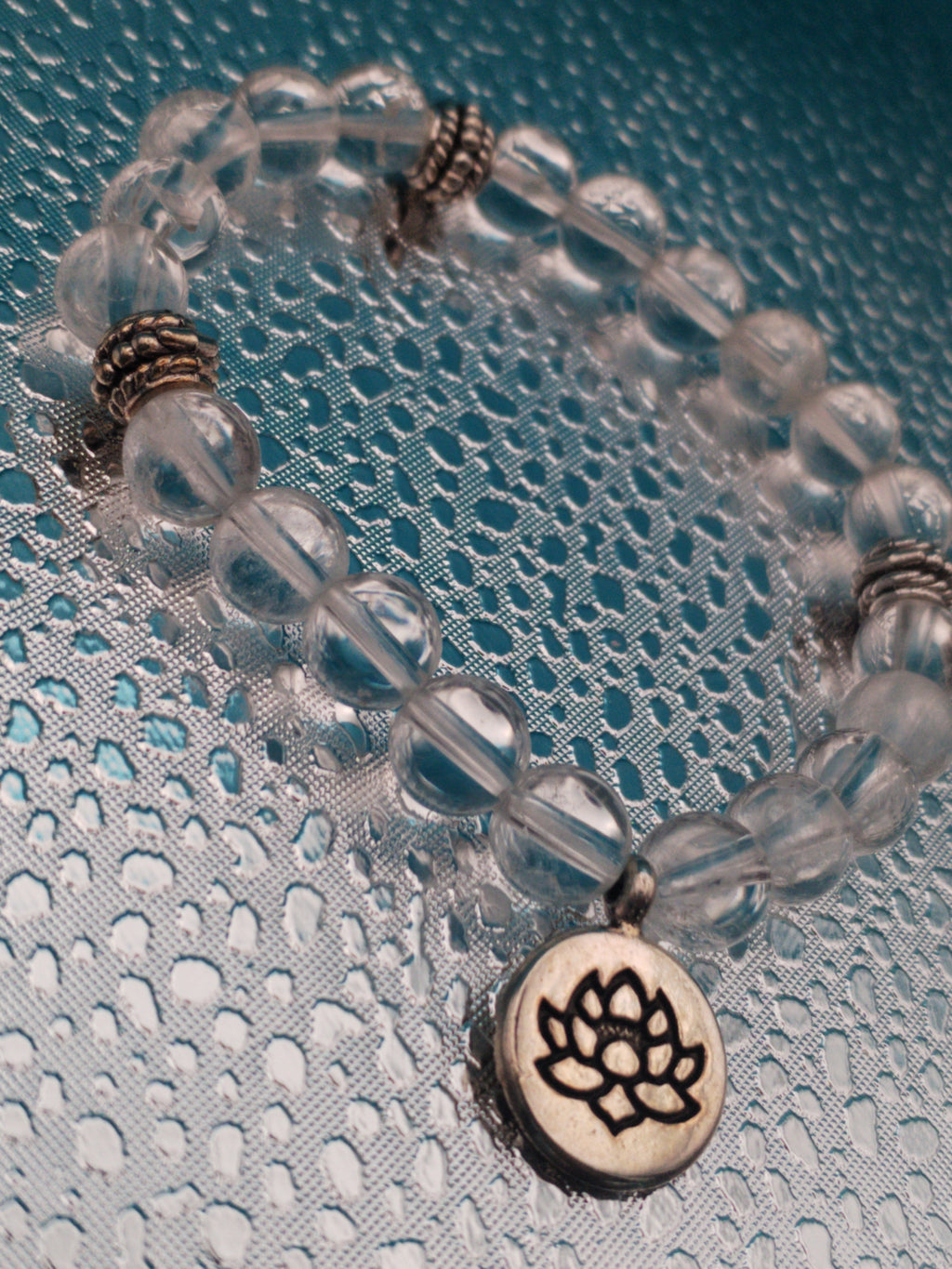 Bracelet lotus cristal de roche