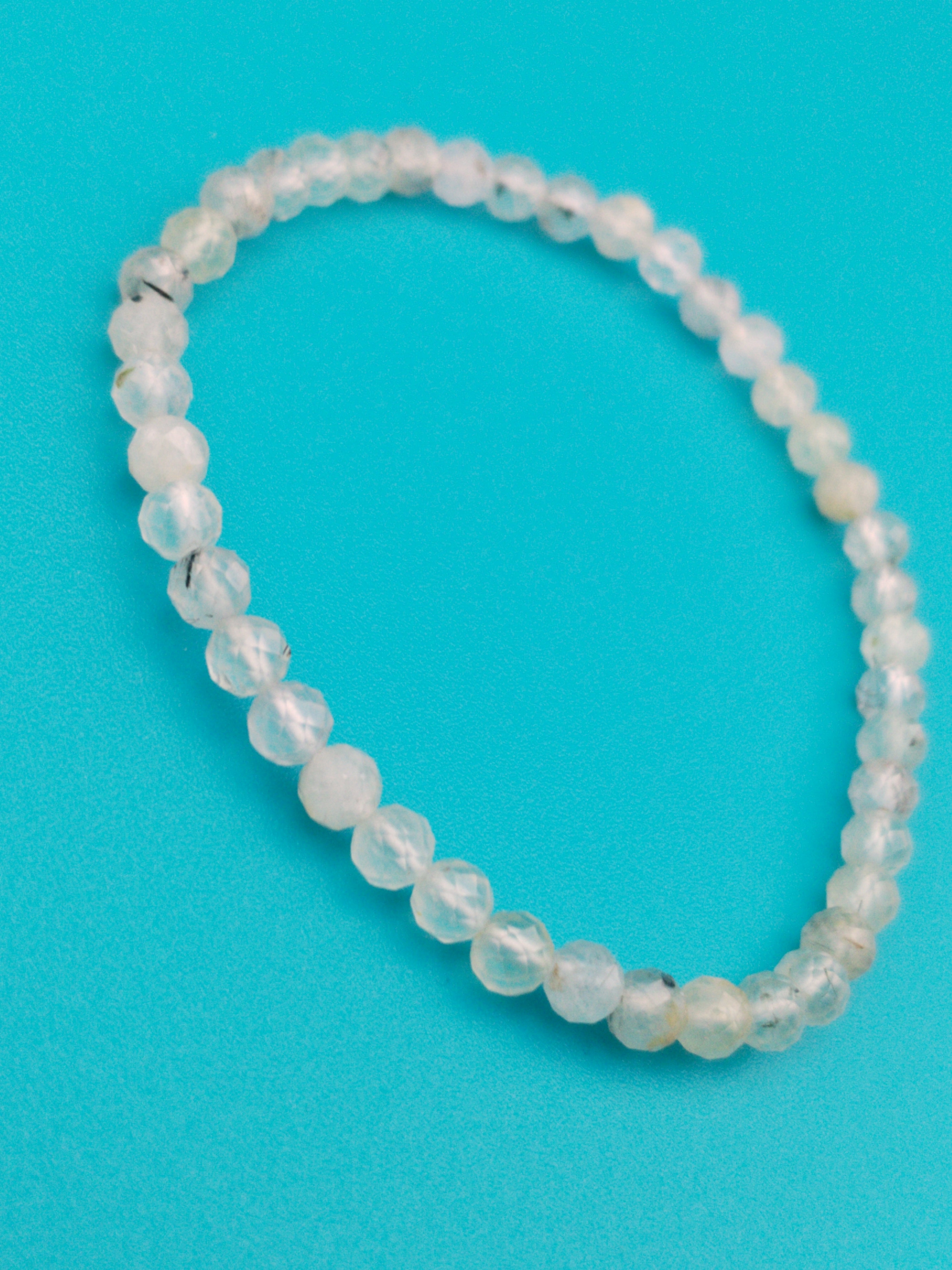 Bracelet élastique en perles de préhnite
