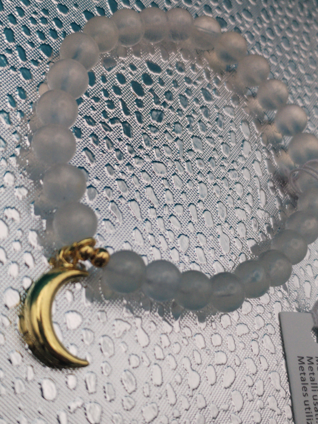 Bracelet élastique pierre de lune breloque lune