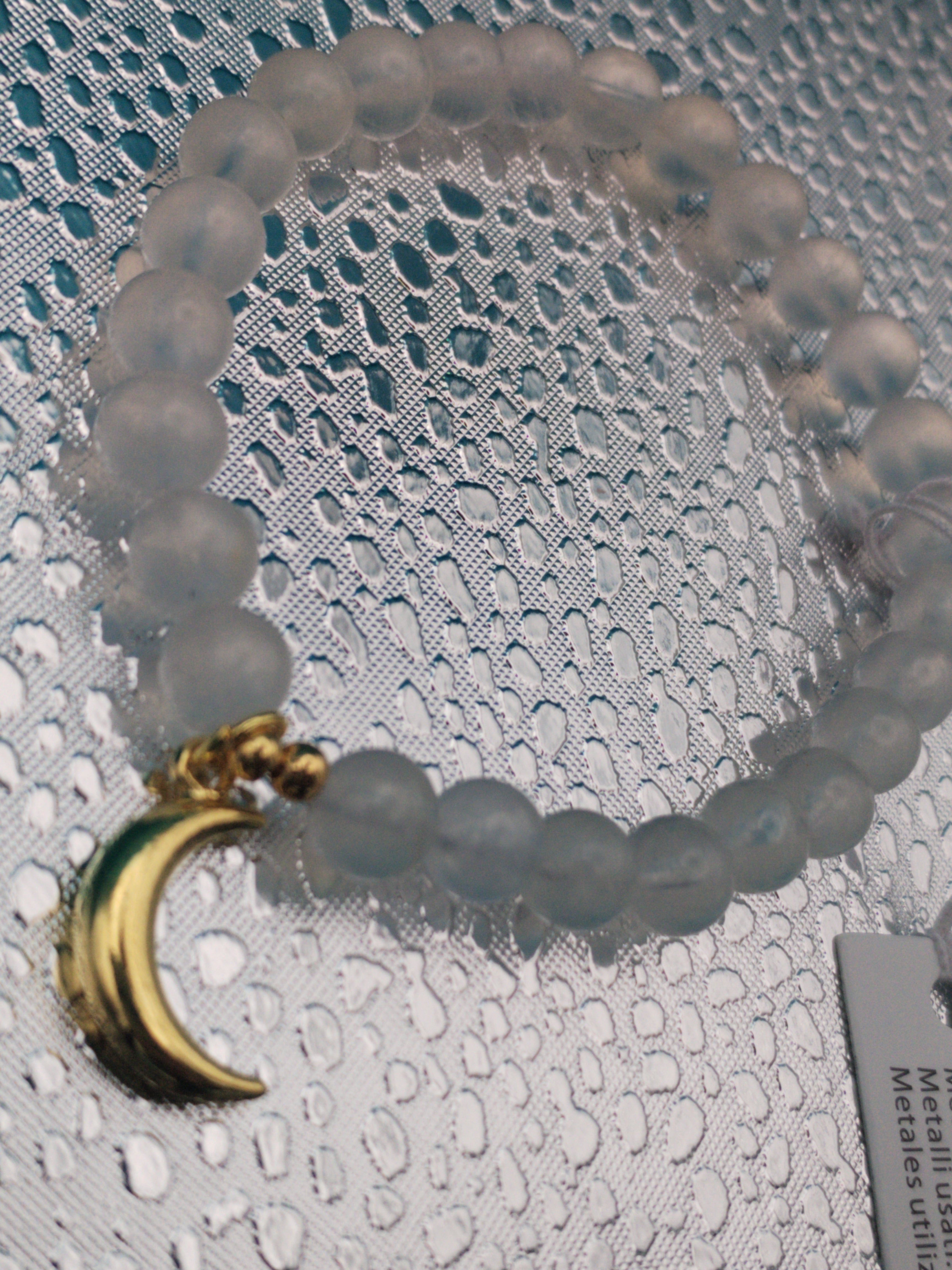 Bracelet élastique pierre de lune breloque lune