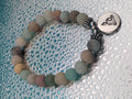 Mala/bracelet en Amazonite élastique avec Bouddha