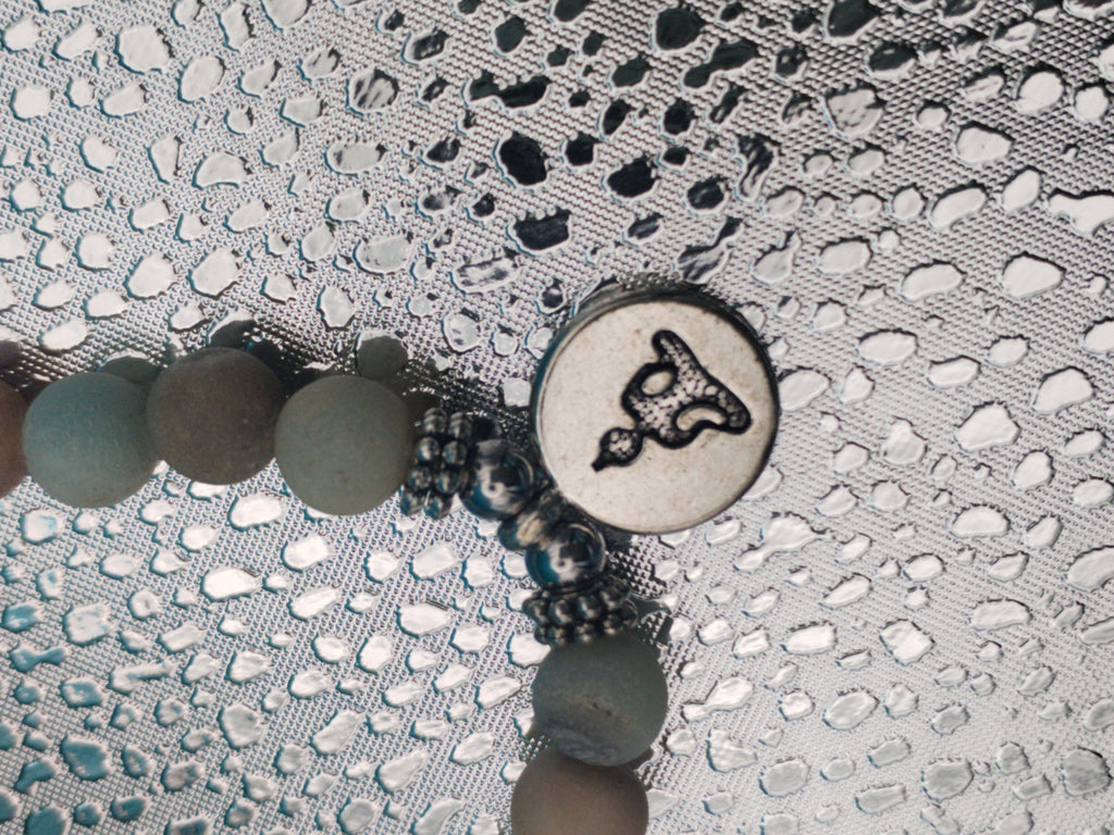 Mala/bracelet en Amazonite élastique avec Bouddha