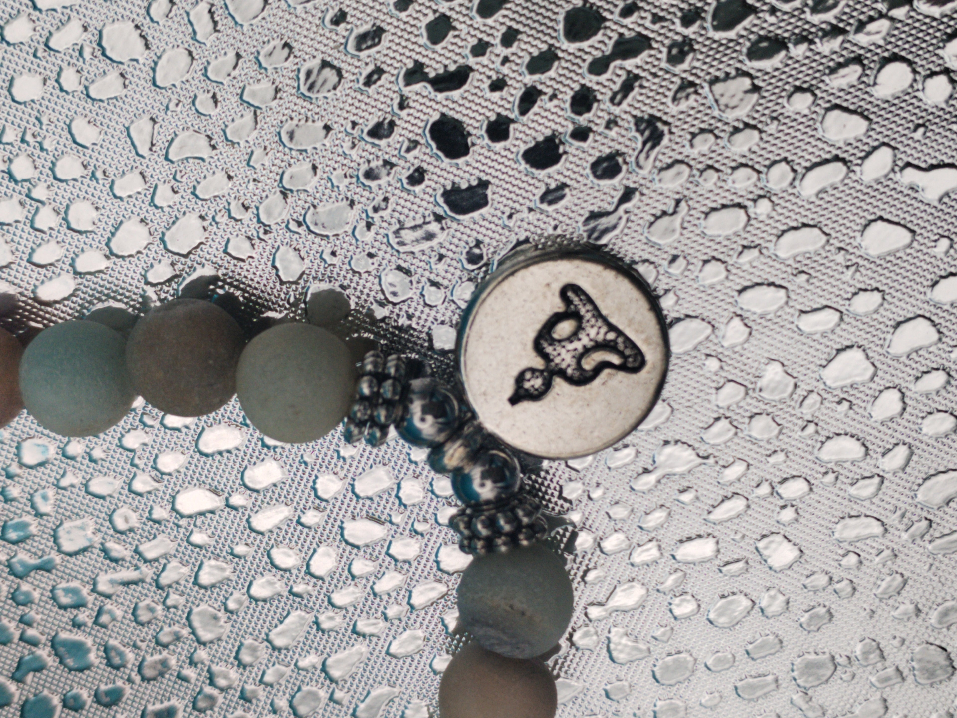 Mala/bracelet en Amazonite élastique avec Bouddha
