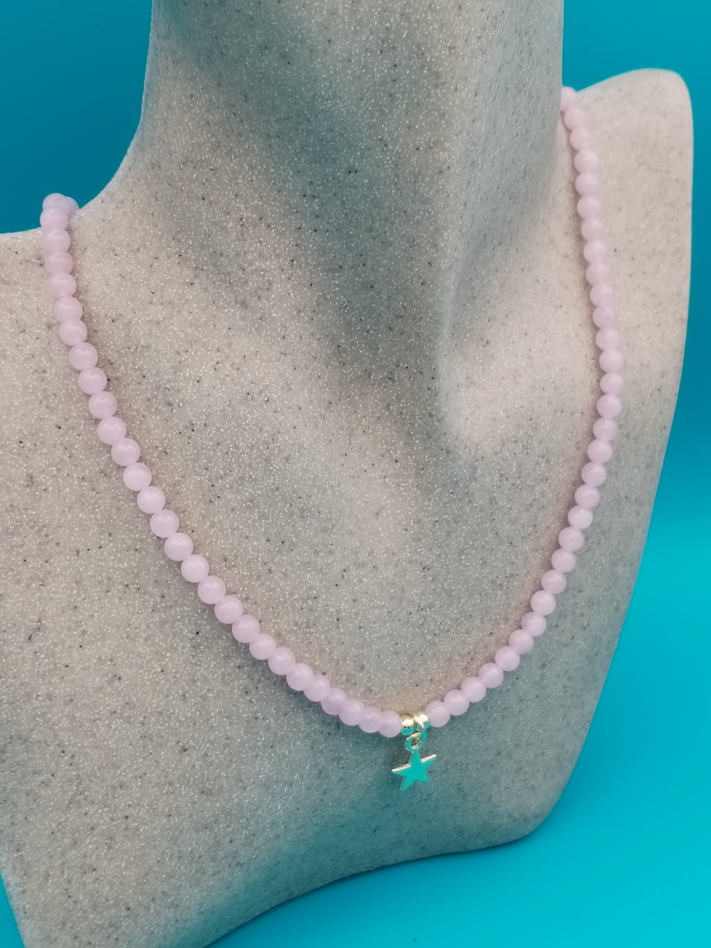 Collier ajustable Quartz rose avec pendentif étoile