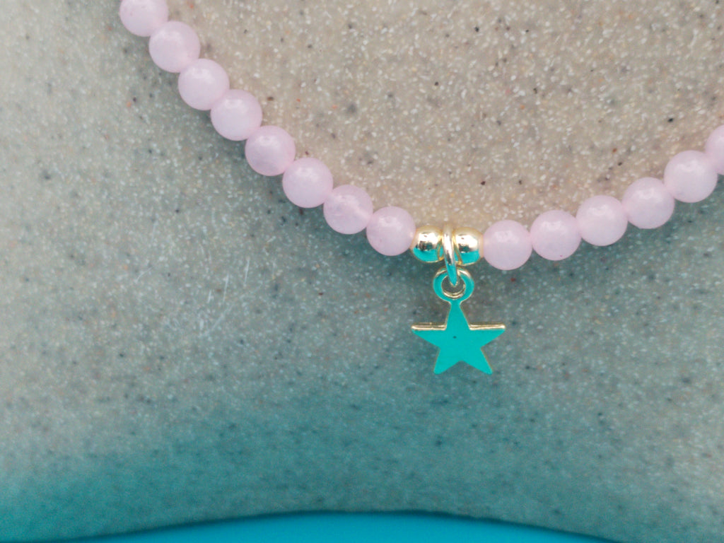 Collier ajustable Quartz rose avec pendentif étoile