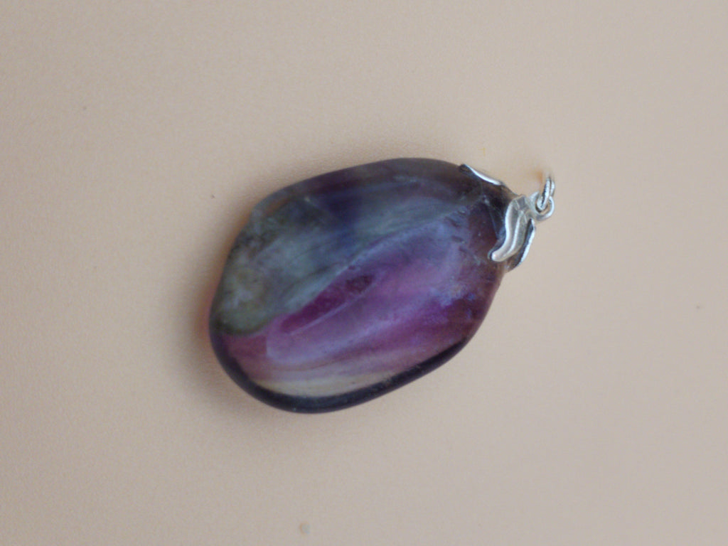 Pendentif Fluorite Arc-en-ciel naturelle – Qualité A