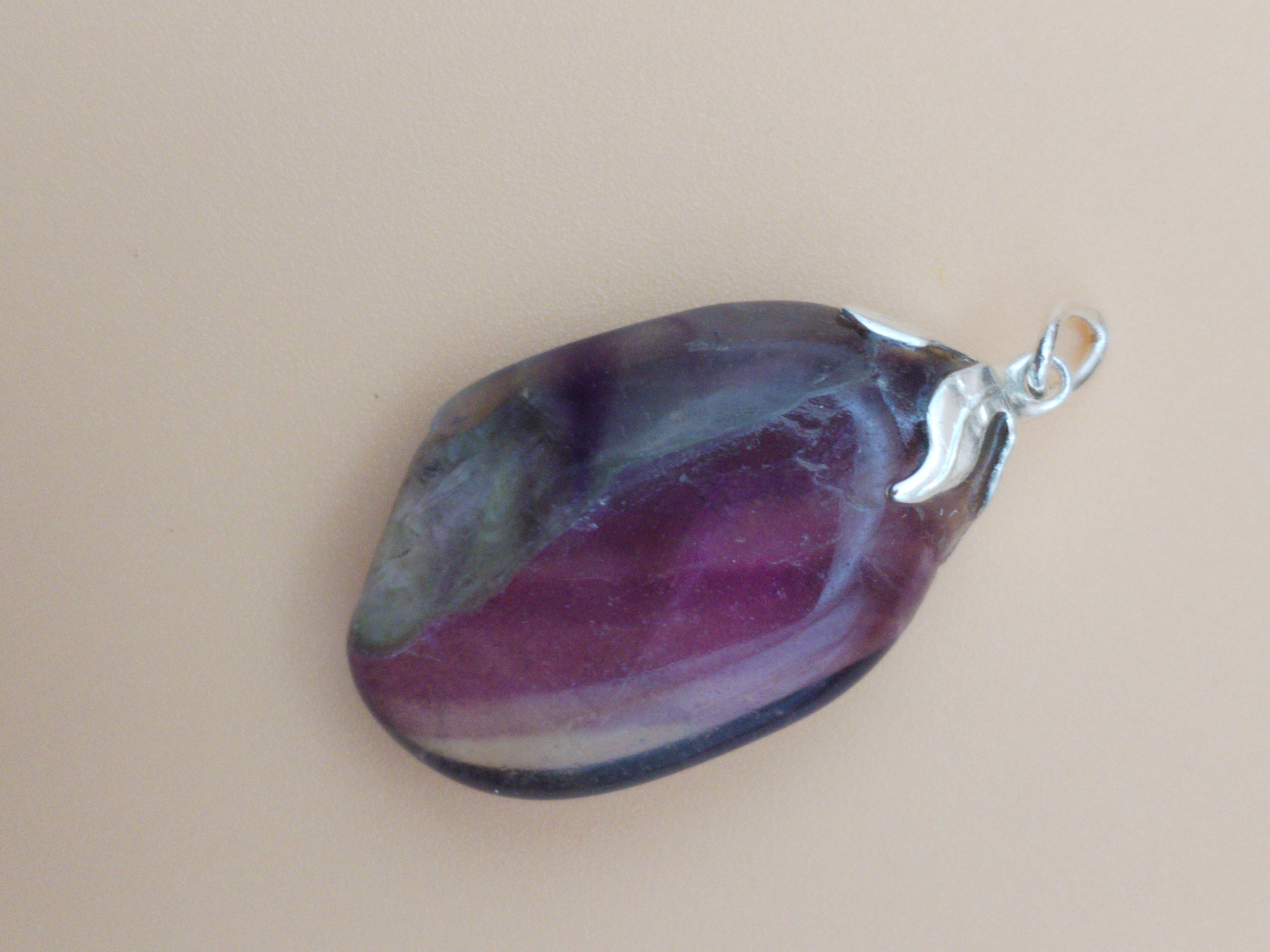 Pendentif Fluorite Arc-en-ciel naturelle – Qualité A