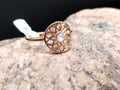 Bague rosace nacre plaqué or