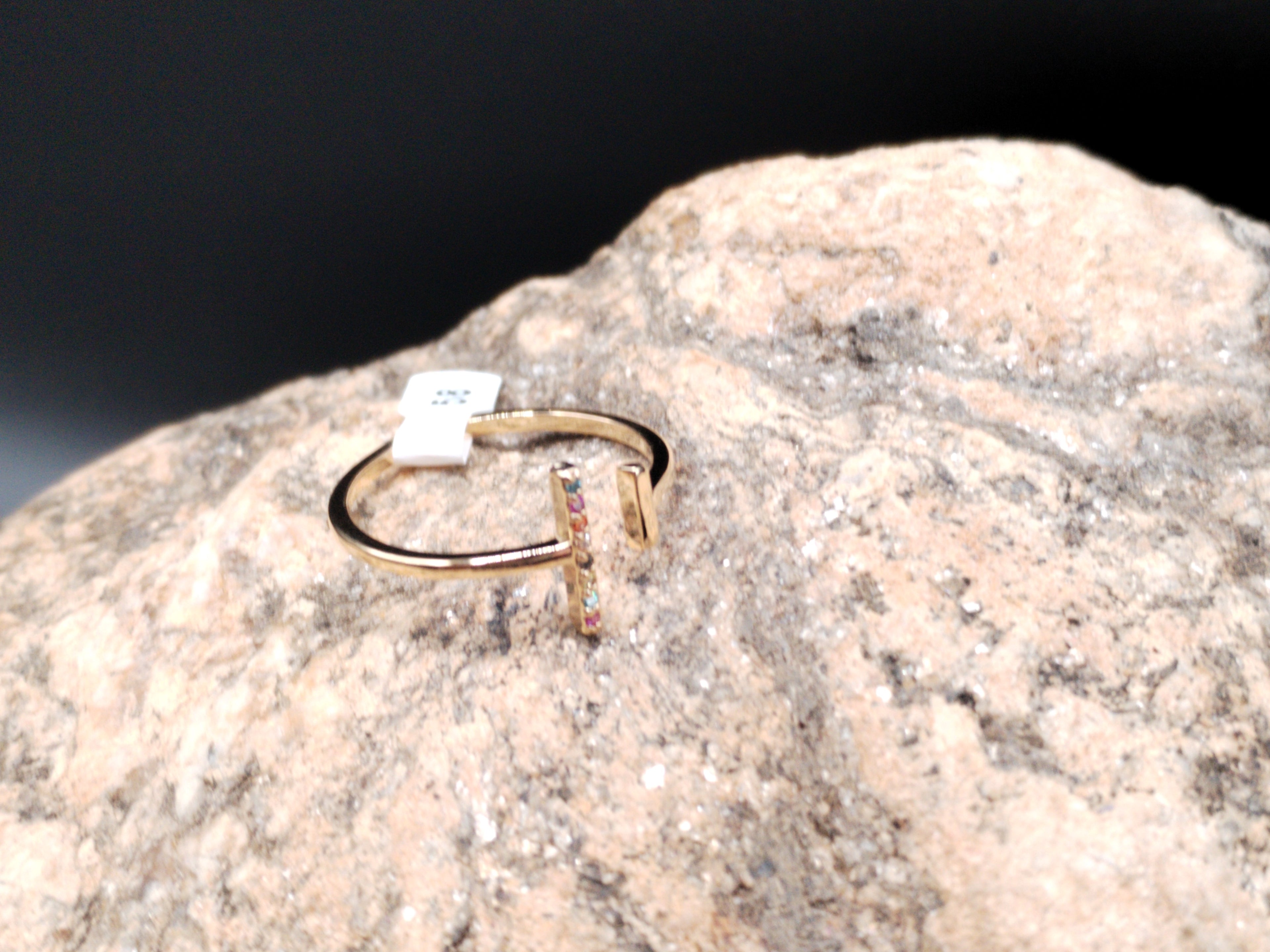 Bague ouverte barrette oxydes de couleurs