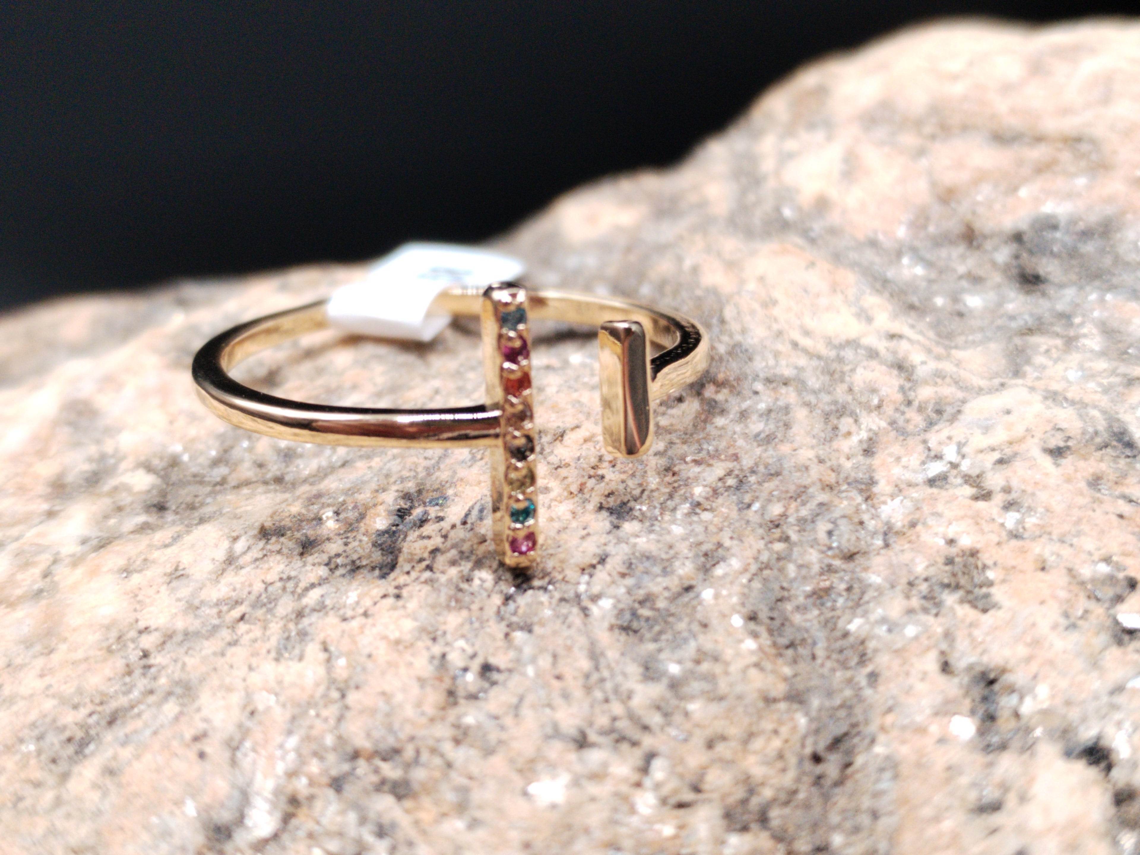 Bague ouverte barrette oxydes de couleurs