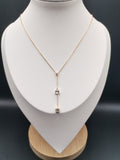 Collier Y plaqué or & oxydes scintillants